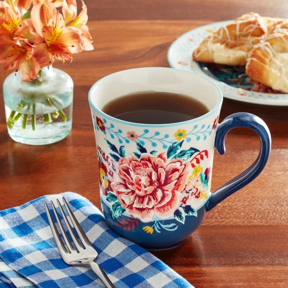 🌺 New Pioneer Woman Keepsake Floral Stoneware Mug, Qty 1